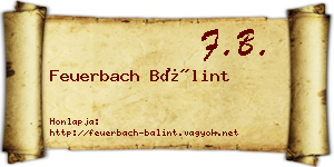 Feuerbach Bálint névjegykártya